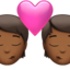 kiss: medium-dark skin tone on Apple
