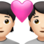 couple with heart: light skin tone on Apple