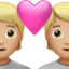 couple with heart: medium-light skin tone on Apple