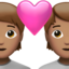 couple with heart: medium skin tone on Apple