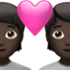 couple with heart: dark skin tone on Apple