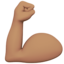 flexed biceps: medium skin tone on Apple