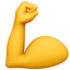 flexed biceps on Apple