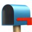 open mailbox with lowered flag on Apple