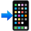 mobile phone with arrow on Apple