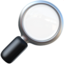 magnifying glass tilted right on Apple