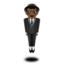 person in suit levitating: medium-dark skin tone on Apple