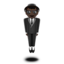 person in suit levitating: dark skin tone on Apple