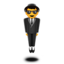 person in suit levitating on Apple