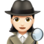 woman detective: light skin tone on Apple