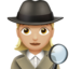 woman detective: medium-light skin tone on Apple