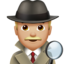 man detective: medium-light skin tone on Apple