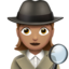 woman detective: medium skin tone on Apple