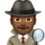 man detective: medium-dark skin tone on Apple