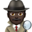 man detective: dark skin tone on Apple