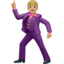 man dancing: medium-light skin tone on Apple
