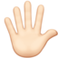 hand with fingers splayed: light skin tone on Apple
