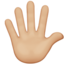 hand with fingers splayed: medium-light skin tone on Apple