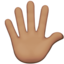 hand with fingers splayed: medium skin tone on Apple