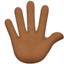 hand with fingers splayed: medium-dark skin tone on Apple