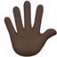 hand with fingers splayed: dark skin tone on Apple