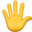 hand with fingers splayed on Apple