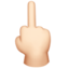 middle finger: light skin tone on Apple