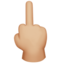middle finger: medium-light skin tone on Apple