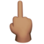 middle finger: medium skin tone on Apple