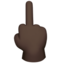middle finger: dark skin tone on Apple