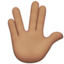 vulcan salute: medium skin tone on Apple