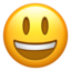 grinning face with big eyes on Apple