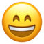 grinning face with smiling eyes on Apple