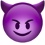smiling face with horns on Apple