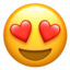 smiling face with heart-eyes on Apple
