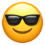 smiling face with sunglasses on Apple