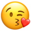 face blowing a kiss on Apple