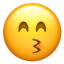 kissing face with smiling eyes on Apple
