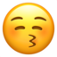 kissing face with closed eyes on Apple