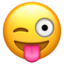 winking face with tongue on Apple