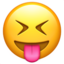 squinting face with tongue on Apple