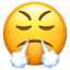 face with steam from nose on Apple