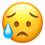 sad but relieved face on Apple