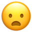 frowning face with open mouth on Apple