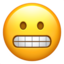 grimacing face on Apple