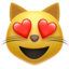 smiling cat with heart-eyes on Apple