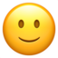 slightly smiling face on Apple