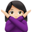 woman gesturing NO: light skin tone on Apple