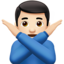 man gesturing NO: light skin tone on Apple