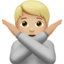 person gesturing NO: medium-light skin tone on Apple